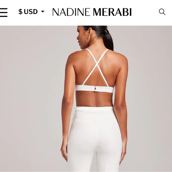 Nadine Merabi pearl bra top S/M - Picture 3 of 7